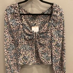 MONKL dark floral blouse